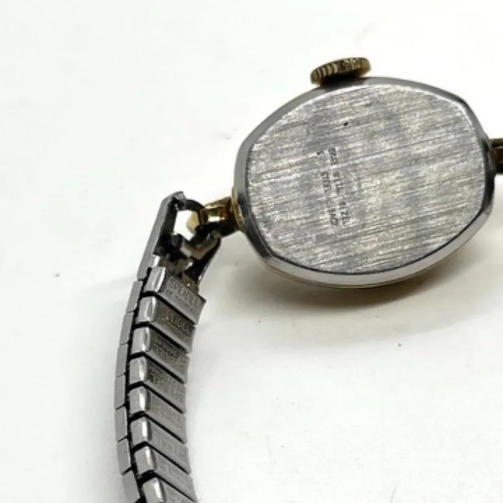 VINTAGE TIMEX WATCH Cavatina Ladies Gold Tone Oval Stretch Band AS IS
